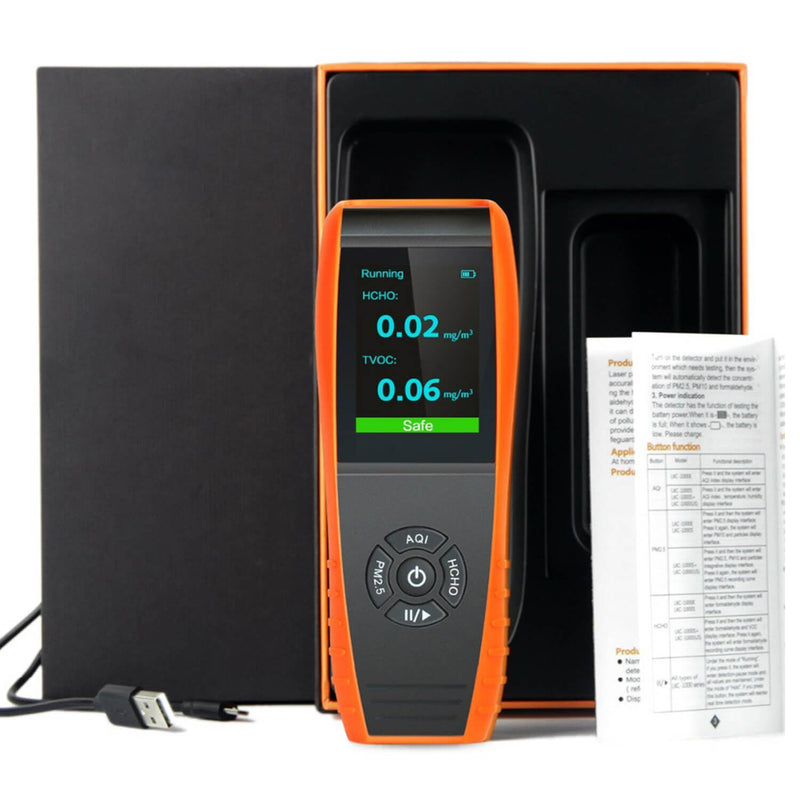 Temtop LKC-1000S+ Air Quality Monitor 9-IN-1 Data Histogram